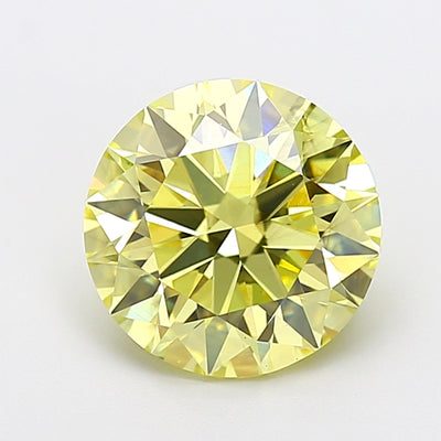 4.10 carat fancy intense yellow round lab grown diamond VS2 clarity