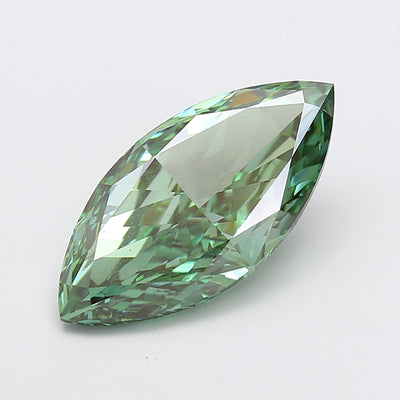 8.02 carat fancy vivid green marquise lab grown diamond VS1 clarity