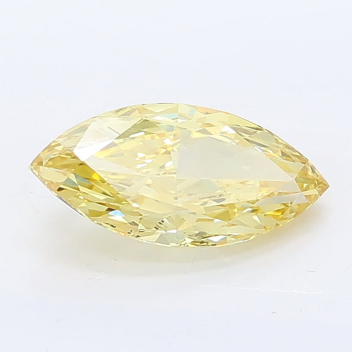 1.02 carat fancy intense yellow marquise lab grown diamond VVS1 clarity