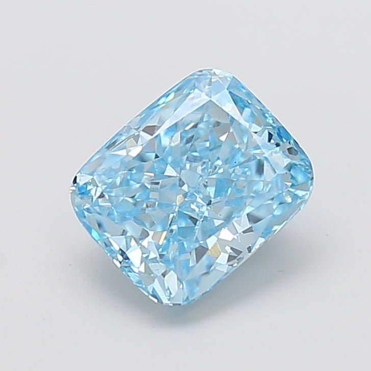 3.03 carat fancy vivid blue cushion lab grown diamond VS2 clarity
