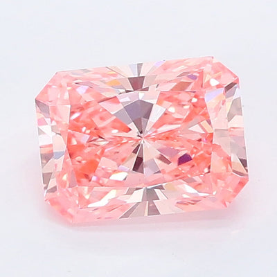 1.04 carat fancy vivid pink radiant lab grown diamond VS1 clarity