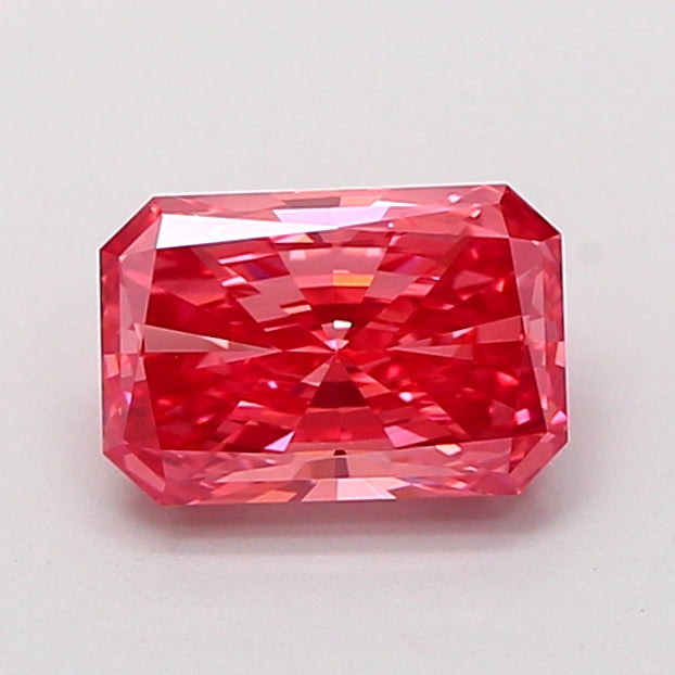 1.07 carat fancy vivid pink radiant lab grown diamond VS1 clarity