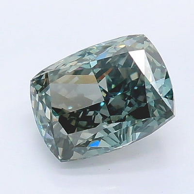 1.22 carat fancy vivid green cushion lab grown diamond VS2 clarity