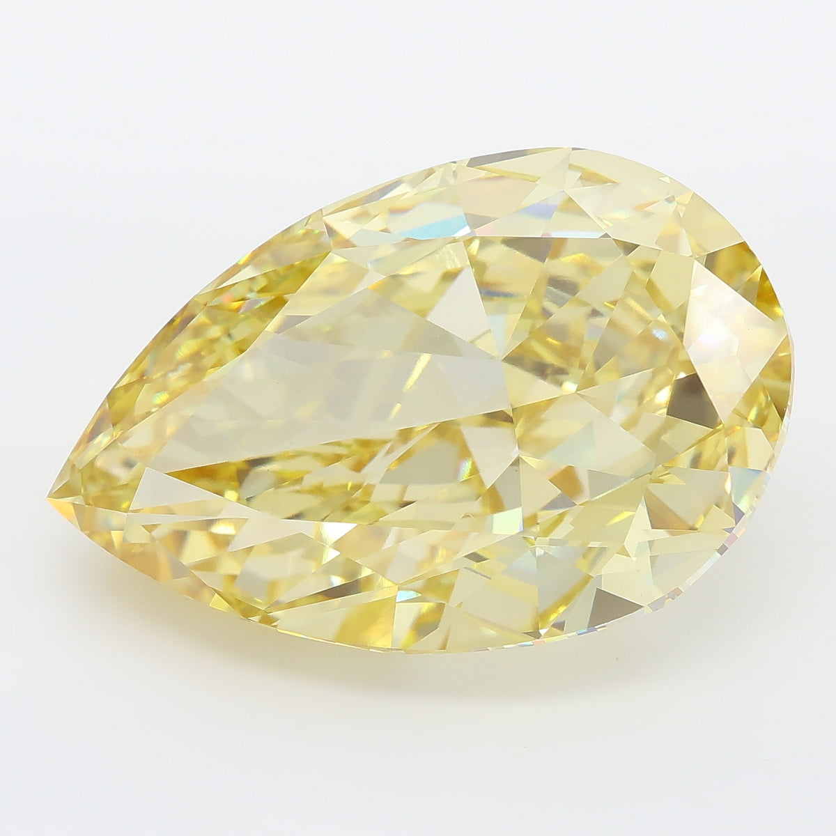 20.16 carat fancy intense yellow pear lab grown diamond VVS2 clarity