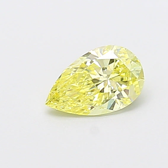 0.59 carat fancy intense yellow pear lab grown diamond VVS2 clarity