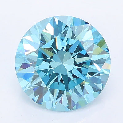 1.79 carat fancy vivid blue round lab grown diamond VS1 clarity
