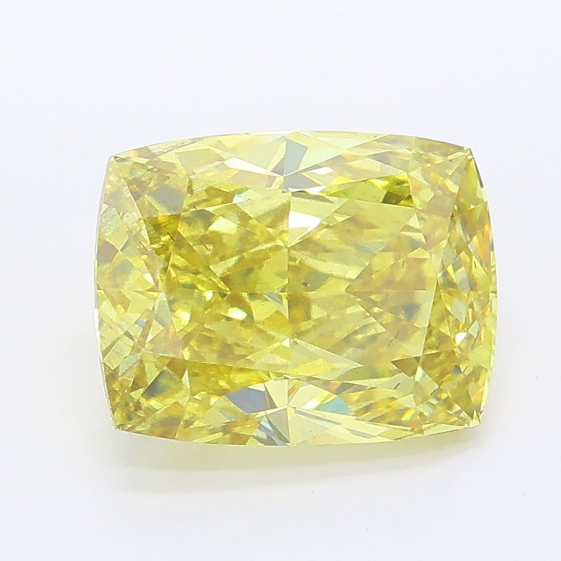 2.92 carat fancy intense yellow cushion lab grown diamond SI1 clarity