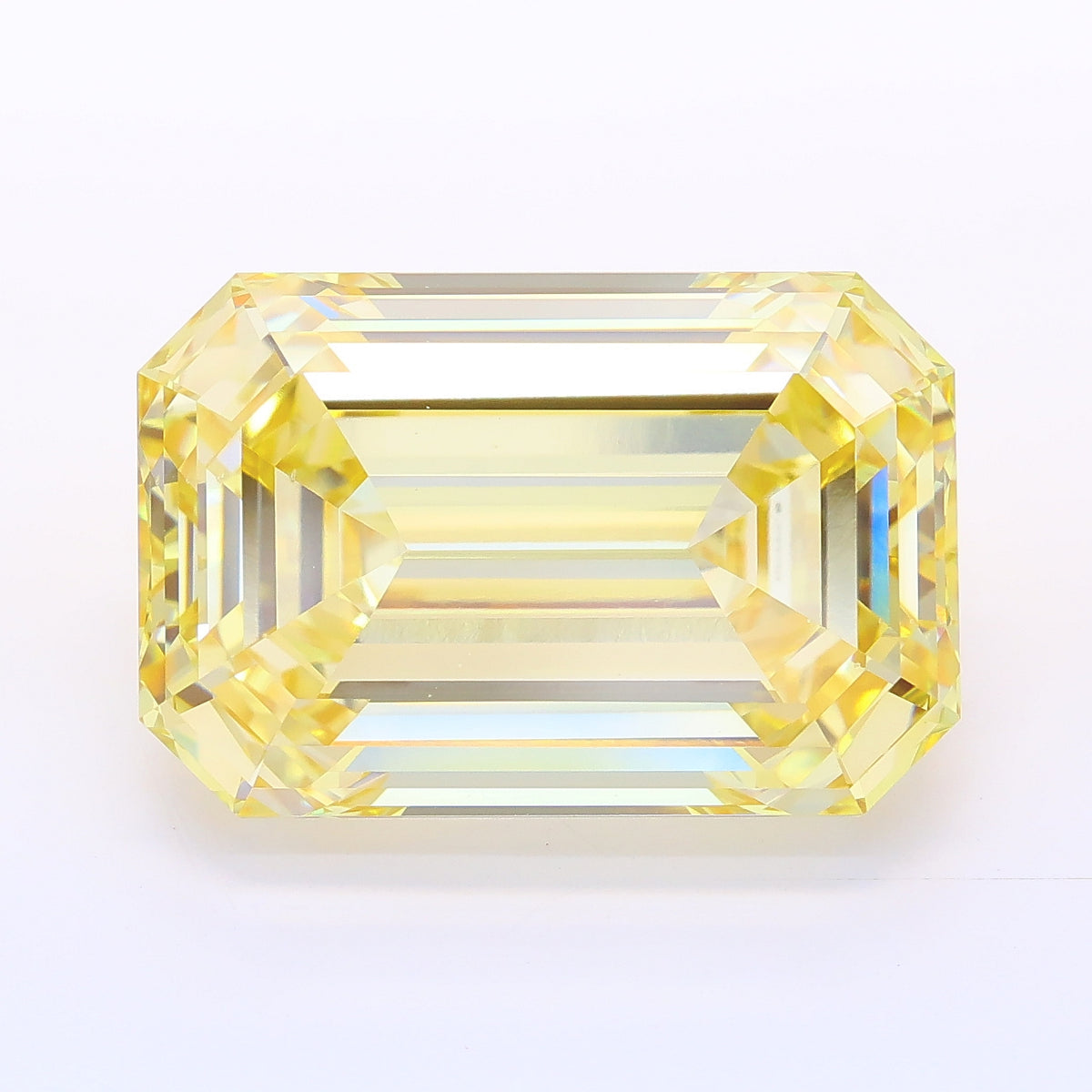 13.07 carat fancy light yellow emerald lab grown diamond VS1 clarity