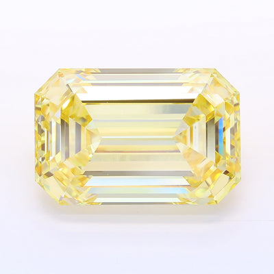 13.07 carat fancy light yellow emerald lab grown diamond VS1 clarity