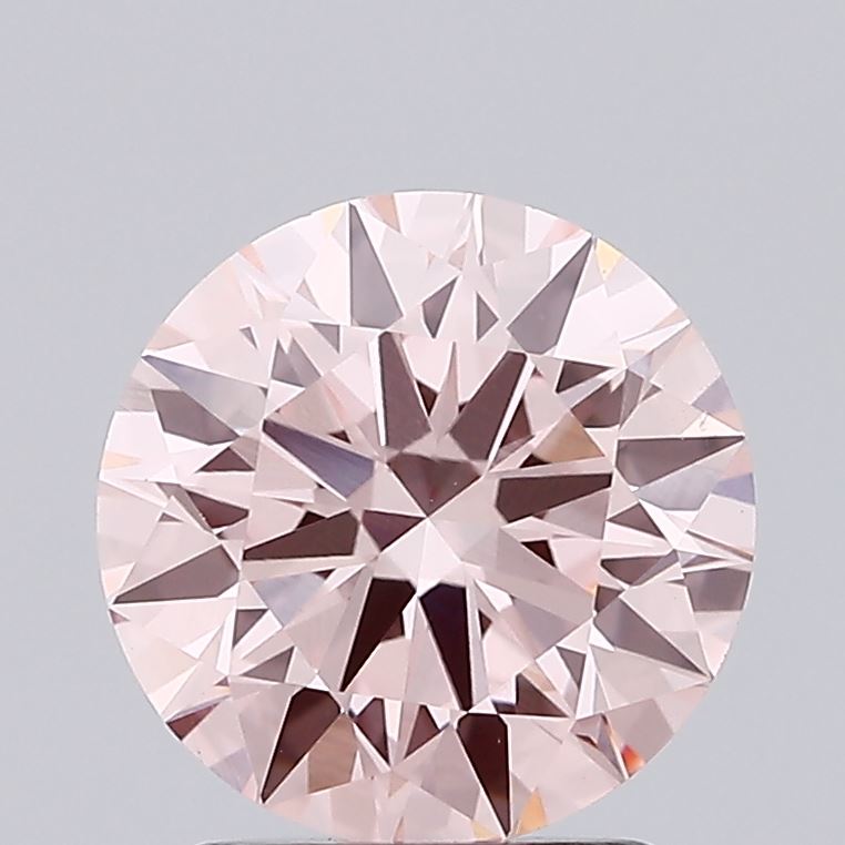 2.04 carat fancy intense pink round lab grown diamond VS1 clarity