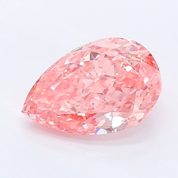 1.01 carat fancy vivid pink pear lab grown diamond VS2 clarity