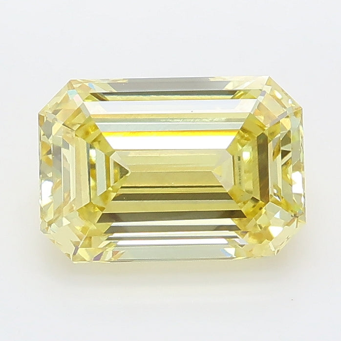 2.04 carat fancy intense yellow emerald lab grown diamond VS2 clarity