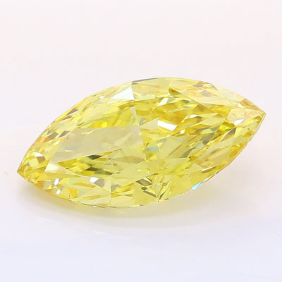 3.01 carat fancy intense yellow marquise lab grown diamond VS1 clarity