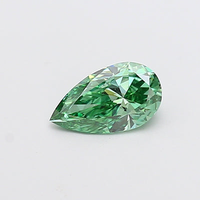 0.90 carat fancy vivid green pear lab grown diamond VS1 clarity