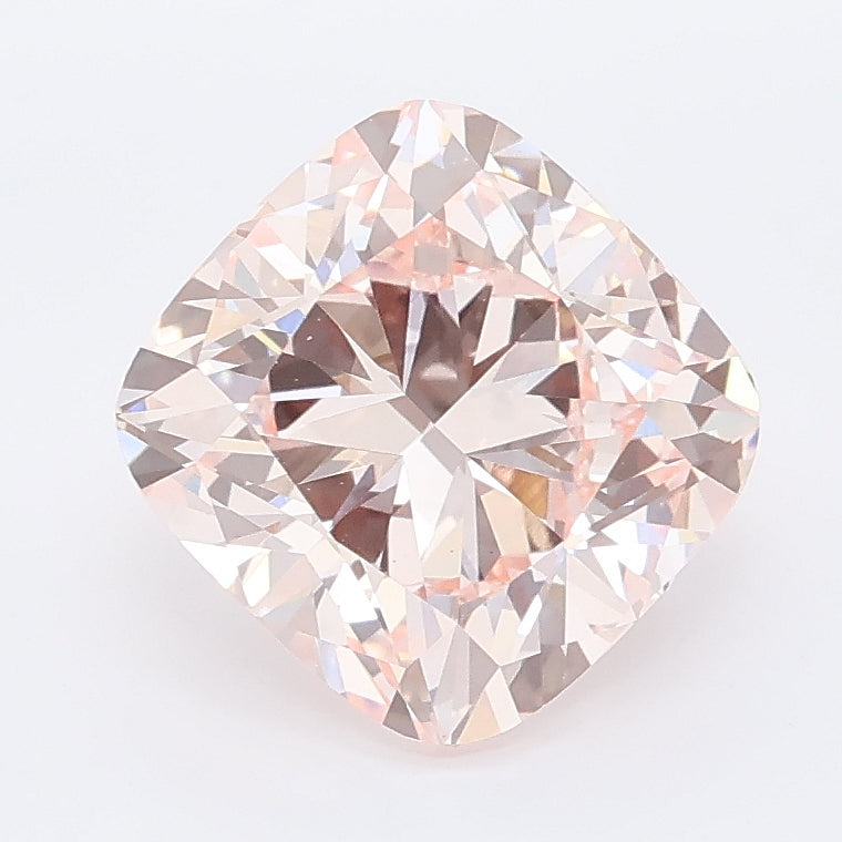 2.76 carat fancy intense pink cushion lab grown diamond VVS2 clarity