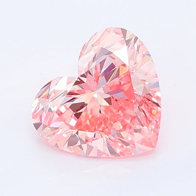 1.07 carat fancy vivid pink heart lab grown diamond VS2 clarity