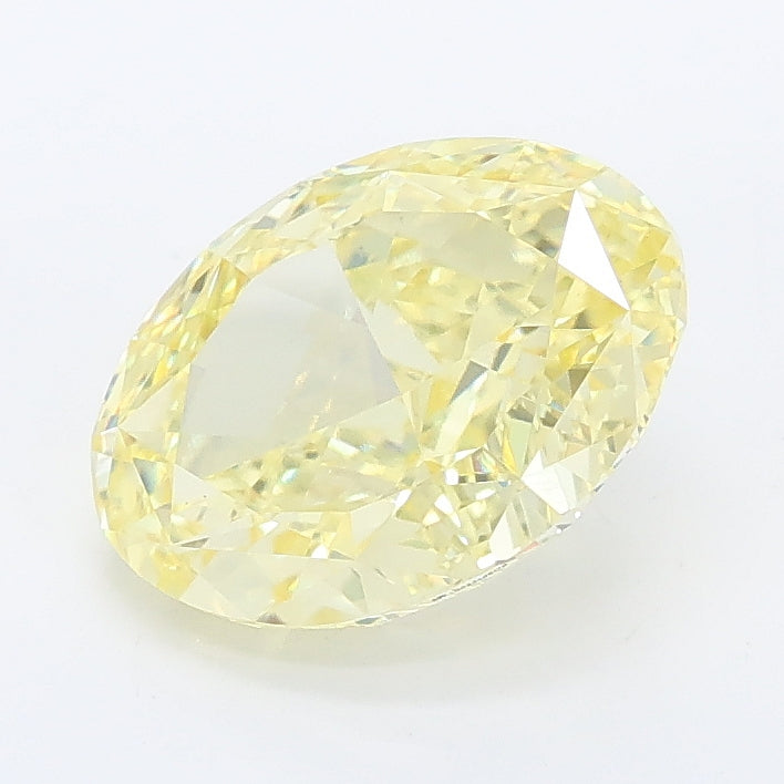 2.33 carat fancy intense yellow oval lab grown diamond VVS2 clarity