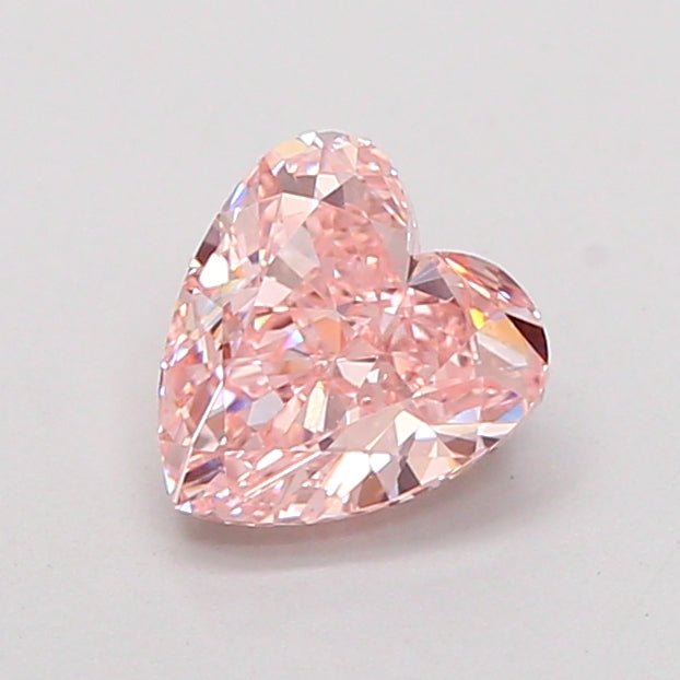 1.00 carat fancy intense pink heart lab grown diamond VS1 clarity