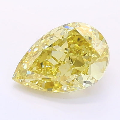 1.03 carat fancy intense yellow pear lab grown diamond VVS2 clarity