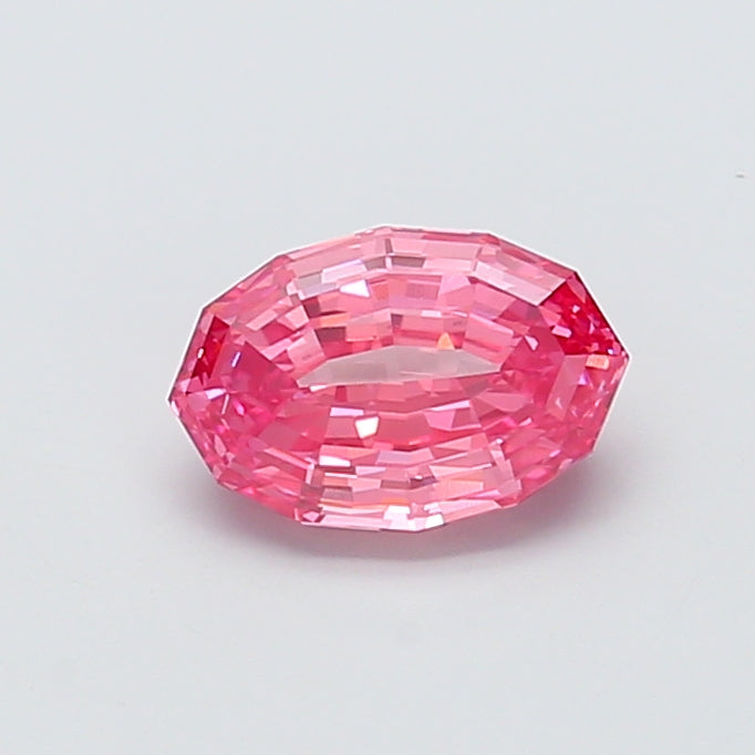 3.17 carat fancy vivid pink oval lab grown diamond VVS2 clarity