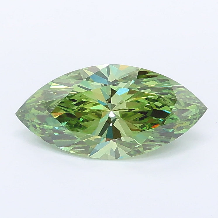 1.04 carat fancy vivid green marquise lab grown diamond VVS2 clarity
