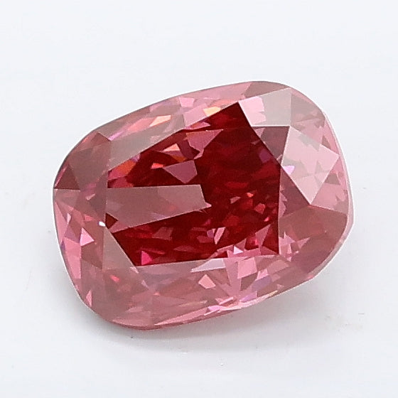 1.05 carat fancy vivid pink cushion lab grown diamond VS1 clarity