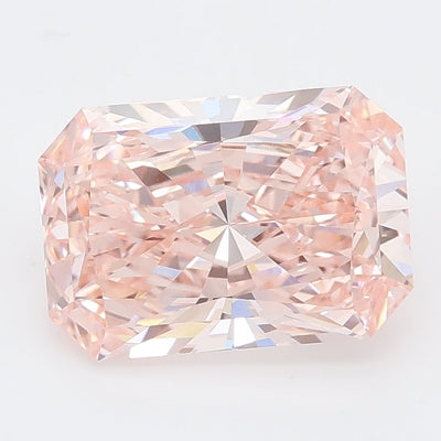 3.27 carat fancy intense pink radiant lab grown diamond VVS2 clarity