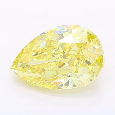 1.01 carat fancy intense yellow pear lab grown diamond VS1 clarity