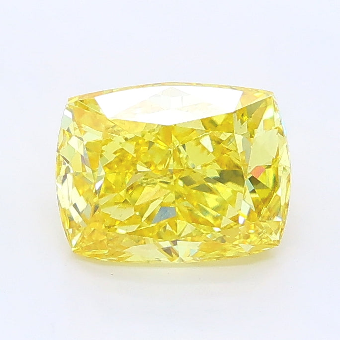 2.02 carat fancy vivid yellow cushion lab grown diamond SI1 clarity