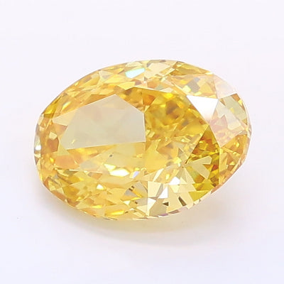 1.23 carat fancy vivid brownish yellow oval lab grown diamond VS1 clarity
