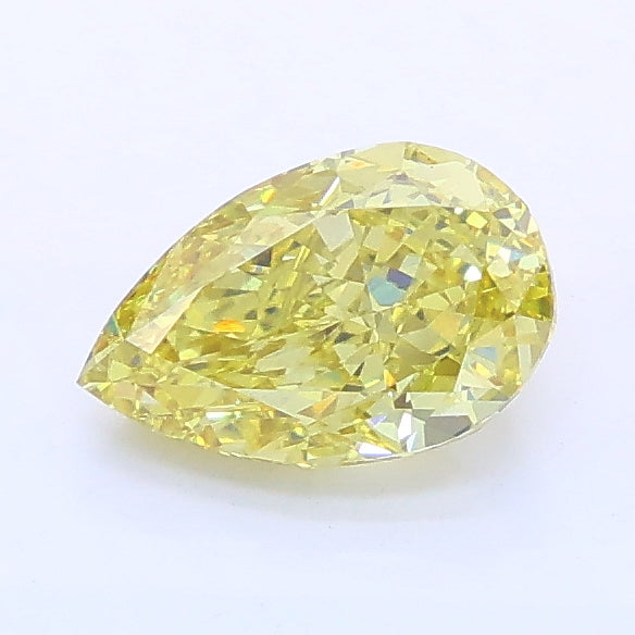 1.05 carat fancy intense yellow pear lab grown diamond VS2 clarity
