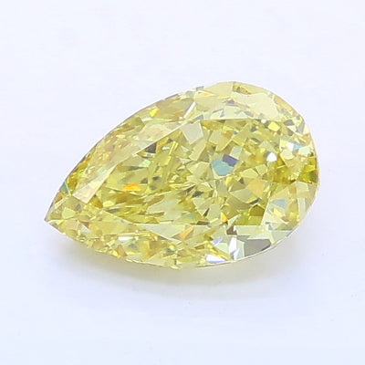 1.05 carat fancy intense yellow pear lab grown diamond VS2 clarity