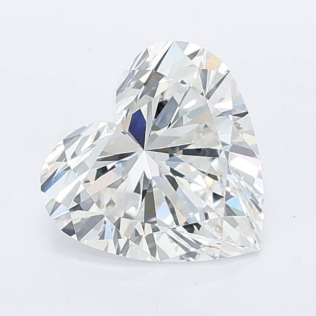 1.25 carat heart lab grown diamond E color VVS2 clarity
