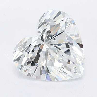 1.08 carat heart lab grown diamond E color VVS2 clarity