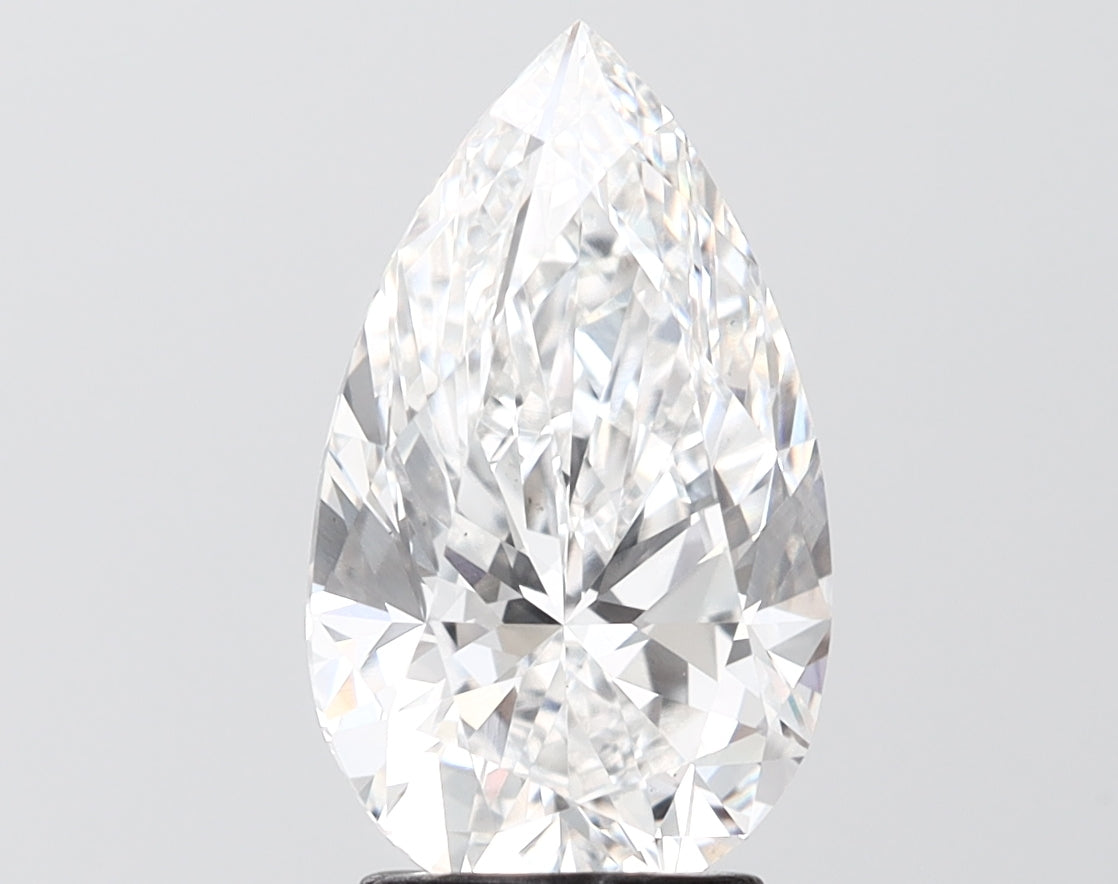 3.08 carat pear lab grown diamond F color VS2 clarity