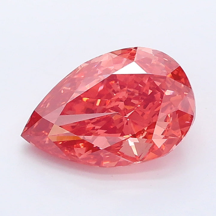 1.67 carat fancy vivid pink pear lab grown diamond VS2 clarity