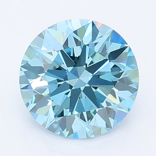 1.21 carat fancy vivid blue round lab grown diamond VS1 clarity