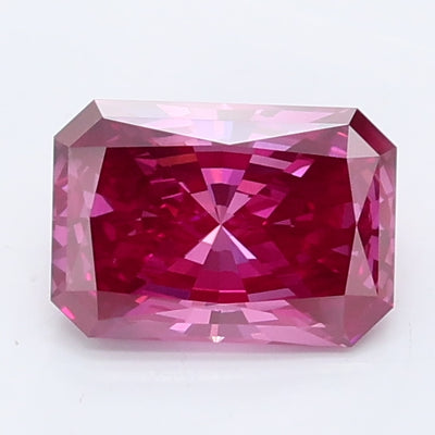 1.07 carat fancy vivid pink radiant lab grown diamond VS1 clarity