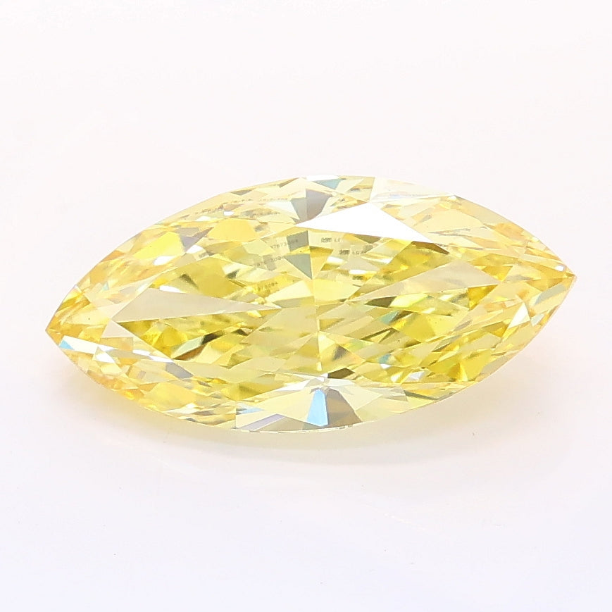2.02 carat fancy intense yellow marquise lab grown diamond VS1 clarity