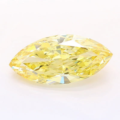 2.02 carat fancy intense yellow marquise lab grown diamond VS1 clarity