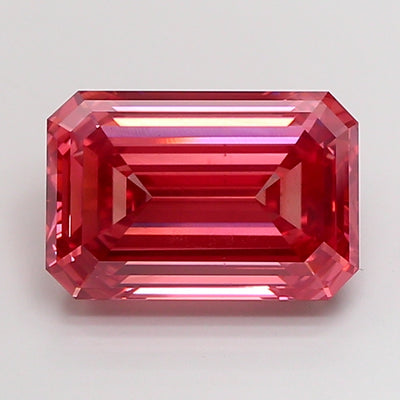 10.08 carat fancy vivid pink emerald lab grown diamond VS1 clarity