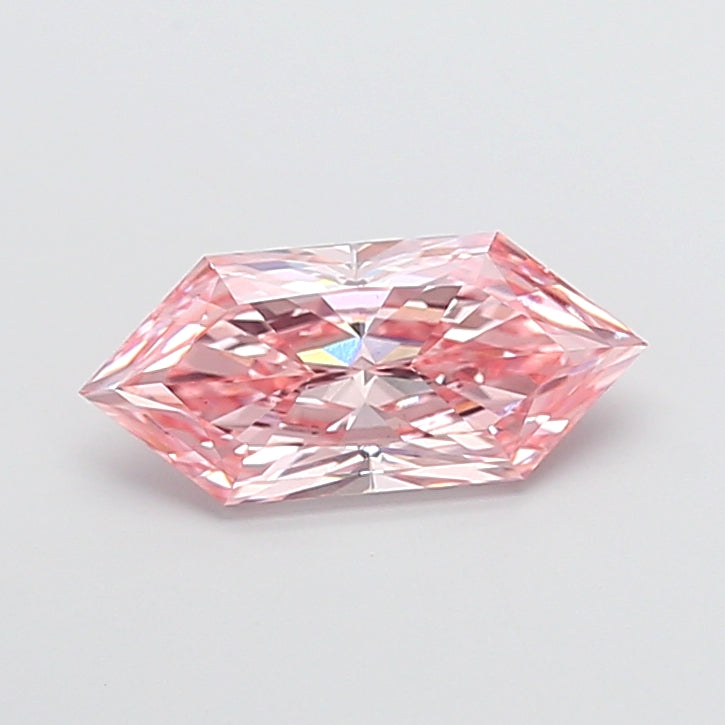 3.01 carat fancy vivid pink dutch marquise lab grown diamond VS1 clarity