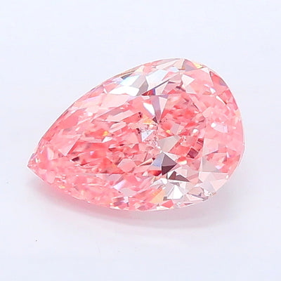 1.01 carat fancy vivid pink pear lab grown diamond VS2 clarity