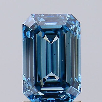 1.51 carat fancy vivid blue emerald lab grown diamond VS2 clarity