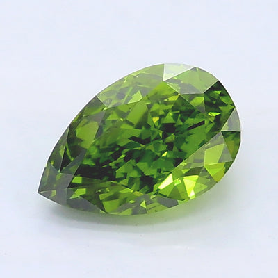 1.00 carat fancy vivid green pear lab grown diamond VS2 clarity