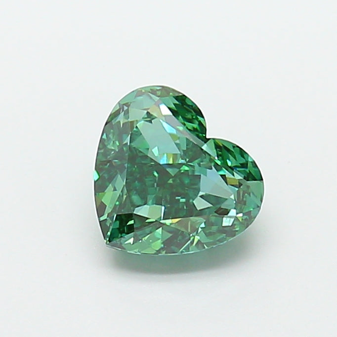 2.23 carat fancy vivid green heart lab grown diamond VVS2 clarity