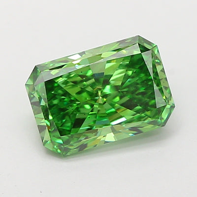 2.06 carat fancy vivid green radiant lab grown diamond VS2 clarity