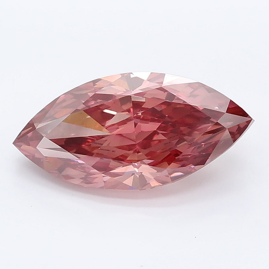3.01 carat fancy pink marquise lab grown diamond VVS2 clarity