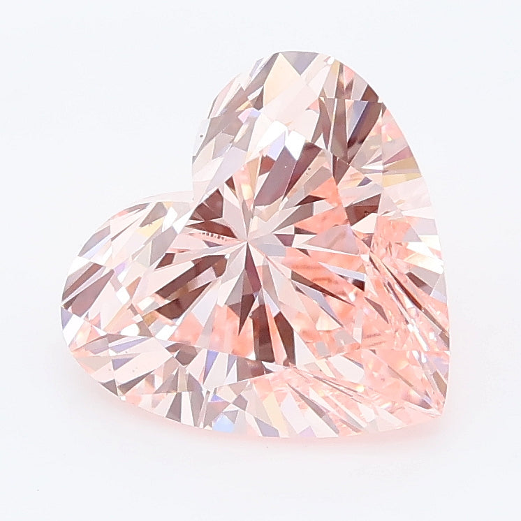 2.58 carat fancy intense pink heart lab grown diamond VS1 clarity