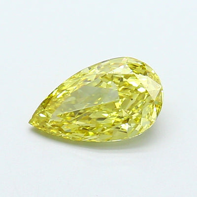 1.06 carat fancy intense yellow pear lab grown diamond VVS2 clarity